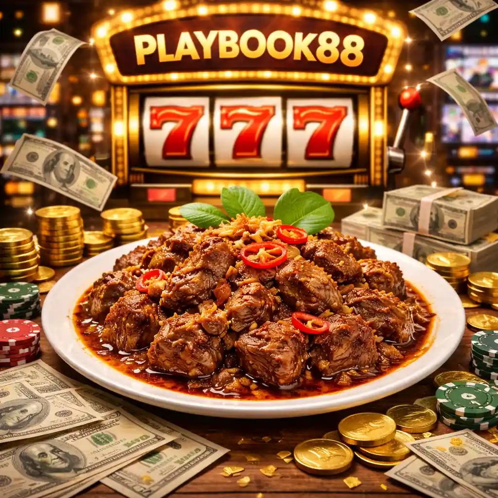 Rendang sapi enak sambil tips spin slot di Playbook88.